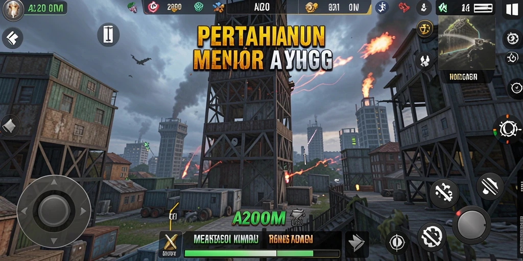 Tampilan seru gameplay A200M di Tower Defense.