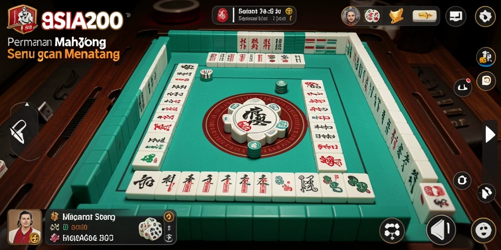Screenshot menampilkan antarmuka permainan Mahjong ASIA200 yang menarik.