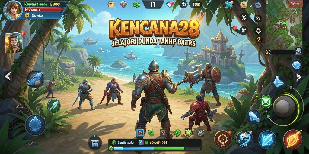 Screenshot utama KENCANA28 menampilkan petualangan di dunia terbuka yang luas.