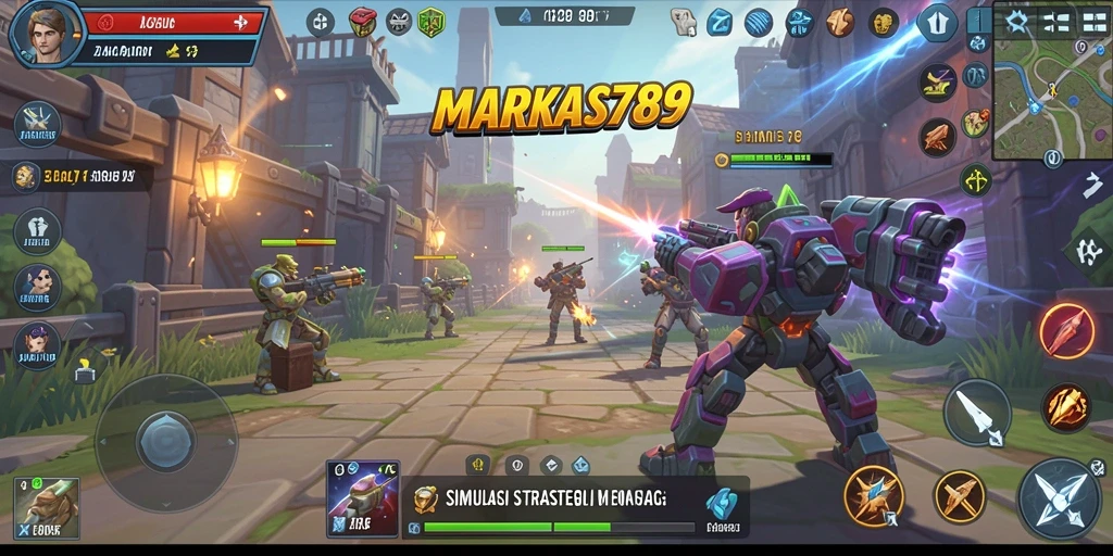 Tangkapan layar gameplay <strong>MARKAS789</strong> menunjukkan aksi membangun markas yang menyerupai pertempuran yang mendebarkan.