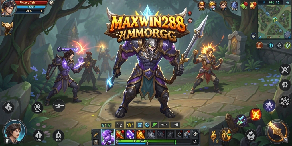 Tangkapan layar utama dari gameplay seru MAXWIN288 yang menampilkan pertarungan epik.