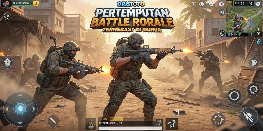 Tangkapan layar gameplay ORISTOTO yang menampilkan aksi Battle Royale yang mendebarkan.
